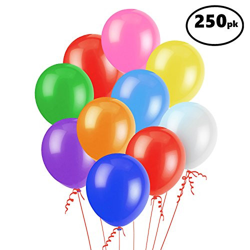 Assorted Color Party Balloons (250 Pcs)  Lets Party with a Pack of 12 Latex Balloons  Perfect for Kids Birthday Parties, Events, or Activities  Fun &