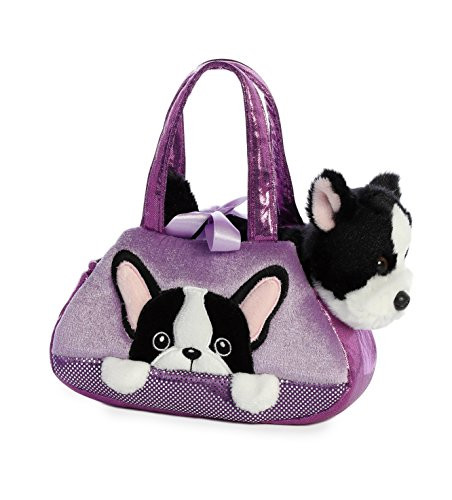 Aurora - Pet Carrier - 7" Peek-A-Boo French Bull Dog, Purple