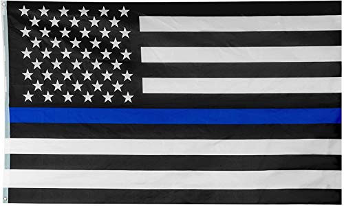 Revonobi Thin Blue Line American Police Flag 3x5 Police Flag Law Enforcement Flag Police Support Honoring Law Enforcement Officers Flags Polyester wit