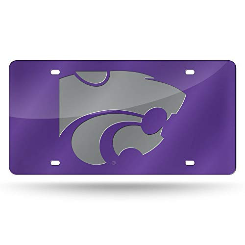 NCAA Rico Industries Laser Inlaid Metal License Plate Tag, Kansas State Wildcats - Purple,Team Color,6 x 12-inches NCAA Rico Industries Laser Inlaid Metal License Plate Tag, Kansas State Wildcats - Purple,Team Color,6 x 12-inches