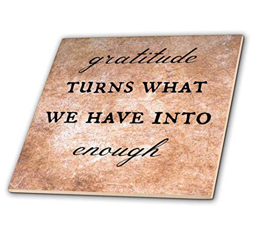 3dRose ct_200682_3 Gratitude Turns What We Have into Enough Ceramic Tile, 8"