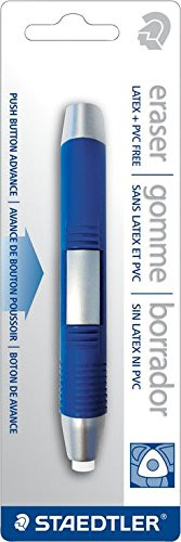 Staedtler-Mars Limited 525PS3BKA6 Retractable Eraser & Eraser Holder, Blue