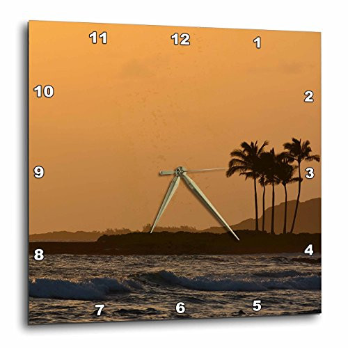 3dRose Hawaiian Ocean Sunset at Poipu in Kauai - Wall Clock, 13 by 13-Inch (DPP_192812_2)