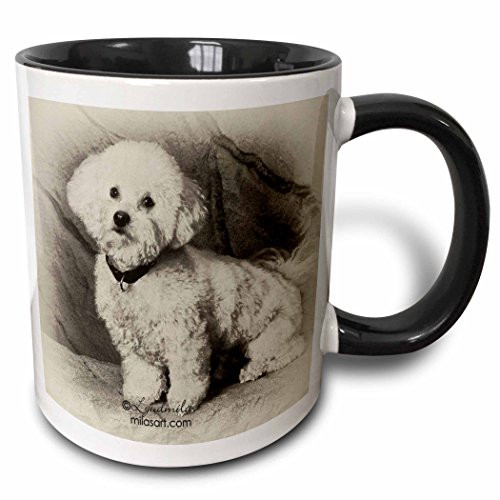 3dRose Bichon Fries - Two Tone Black Mug, 11 oz, Multicolored 3dRose Bichon Fries - Two Tone Black Mug, 11 oz, Multicolored