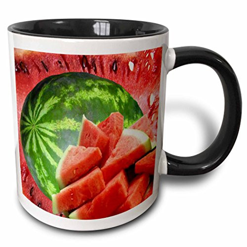 3dRose Watermelon Two Tone Black Mug, 11 oz, Multicolor 3dRose Watermelon Two Tone Black Mug, 11 oz, Multicolor