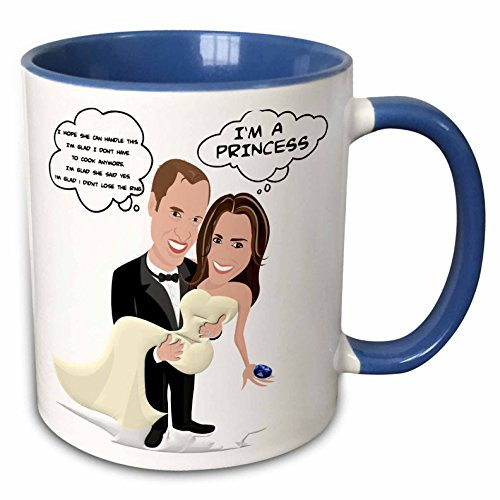 3dRose mug_60000_6"Prince William and Kate Middleton Wedding" Two Tone Blue Mug, 11 oz, Multicolor
