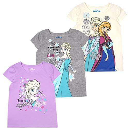 Disney Princess T-Shirts for Girls 3 Pack Short Sleeve Graphic Tees 6 (Frozen) Disney Princess T-Shirts for Girls 3 Pack Short Sleeve Graphic Tees 6 (Frozen)