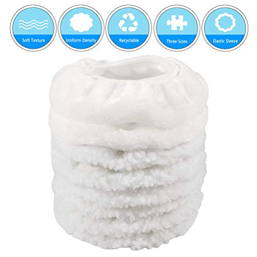 DRIBET 8 Packs Car Polisher Pad Bonnet, 7 to 8 Inch Car Polishing Bonnet Buffing Pad Including 2 Lambs Wool Polishing Cover and 6 Woollen Waxing Pad