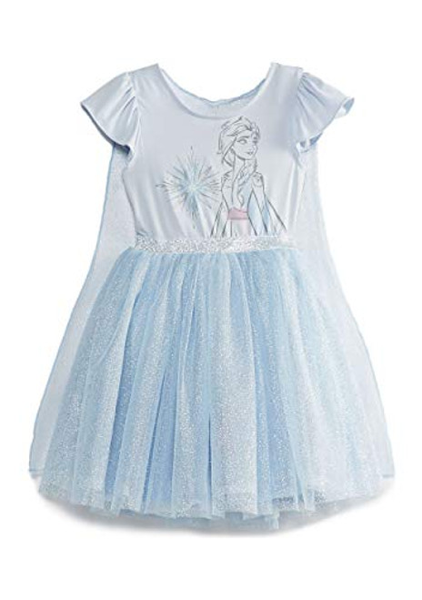 Disney Frozen 2 Elsa Ballerina Dress/Costume with Cape for Toddlers/Little Girls (Blue, Sizes 2T-6X) (4) Disney Frozen 2 Elsa Ballerina Dress/Costume with Cape for Toddlers/Little Girls (Blue, Sizes 2T-6X) (4)