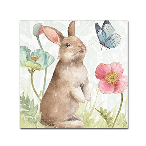 Spring Softies Bunnies II by Lisa Audit, 18x18-Inch Canvas Wall Art