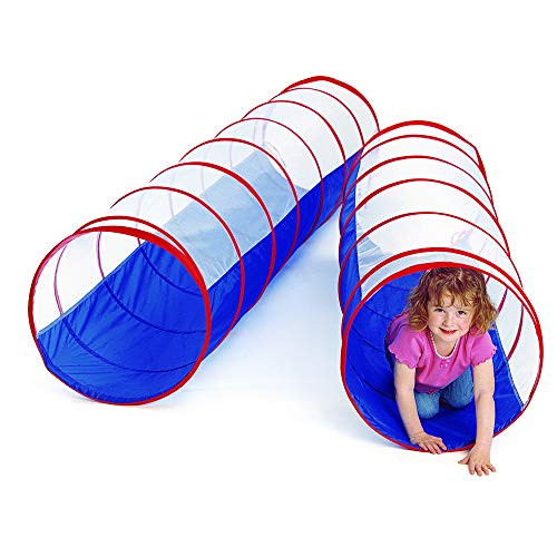 Excellerations TUN6FT 6-Foot Assembly-Free Adventure Play Tunnel for Kids Indoor & Outdoor Pop-Up Crawl Toy