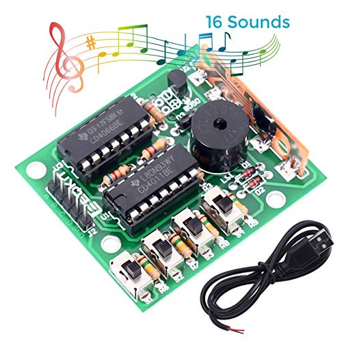 WHDTS 16-Sound Music Box DIY Kit Module w/USB Cable Learning Electronics Practice Soldering DIY Kits for Students Beginner