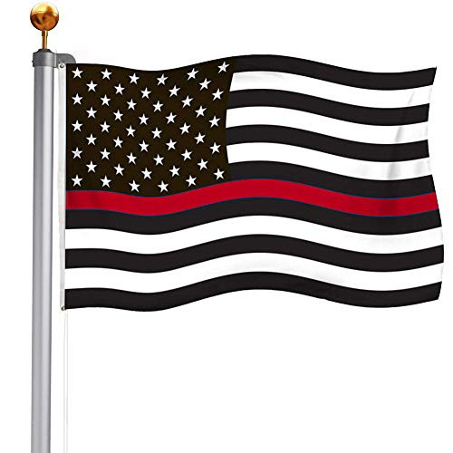 TOPFLAGS Thin Red Line Firefighters Flag 3X5 Outdoor- American Redline Fire Red Line Flags- Red Lives Matter Banner with Brass Grommets
