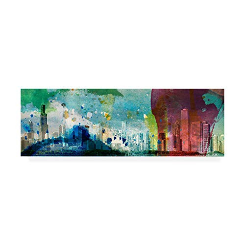 Trademark Fine Art Color Chicago Skyline by Sisa Jasper, 10x32