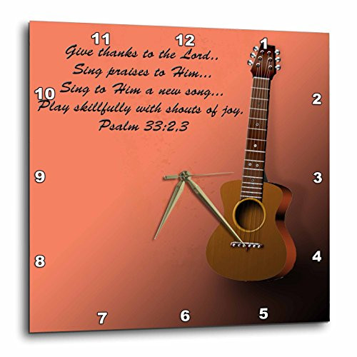 3dRose LLC Classic Guitar and Bible Verse Sing to The Lord a New Song 10 by 10-Inch Wall Clock 3dRose LLC Classic Guitar and Bible Verse Sing to The Lord a New Song 10 by 10-Inch Wall Clock
