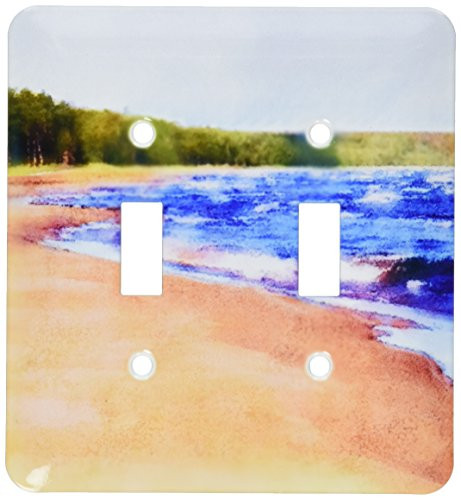 3dRose lsp_18167_2 Colors of Water from a photograph of Lake Superior in Michigans Upper Peninsula Toggle Switch