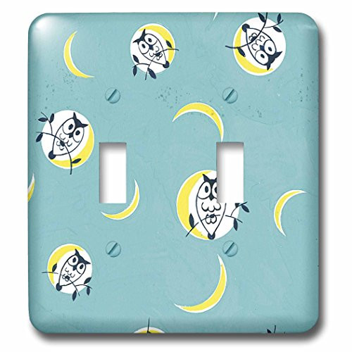 3dRose LLC lsp_56041_2 Owl and The Moon, Double Toggle Switch
