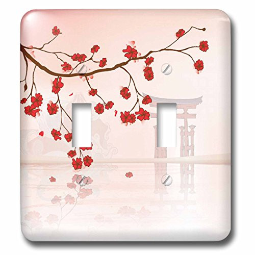 3dRose lsp_78460_2 Pretty Cherry Blossoms Against A Peaceful Oriental Scene Double Toggle Switch 3dRose lsp_78460_2 Pretty Cherry Blossoms Against A Peaceful Oriental Scene Double Toggle Switch