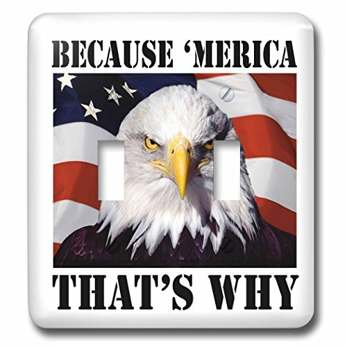 3dRose lsp_149767_2 Because 'Merica That'S Why. American Flag with Eagle. Double Toggle Switch 3dRose lsp_149767_2 Because 'Merica That'S Why. American Flag with Eagle. Double Toggle Switch