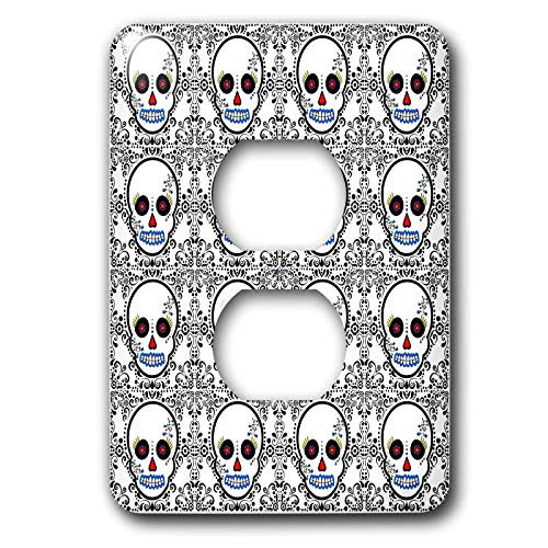 3dRose lsp_28882_6 Day of The Dead D?De Los Muertos Sugar Skull Print White Outlet Cover, Multicolor