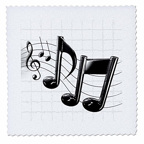 3dRose qs_4105_3 Music Notes Quilt Square, 8 by 8-Inch