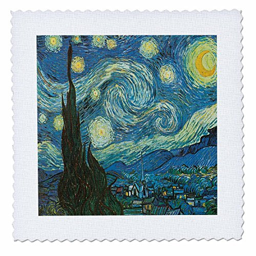3dRose qs_128155_6 The Starry Night by Vincent Van Gogh Quilt Square, 16 by 16-Inch 3dRose qs_128155_6 The Starry Night by Vincent Van Gogh Quilt Square, 16 by 16-Inch