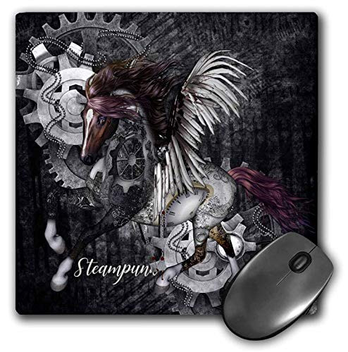 3dRose Mouse Pad Amazing Steampunk Horse with Wings - 8 by 8-Inches (mp_287305_1)