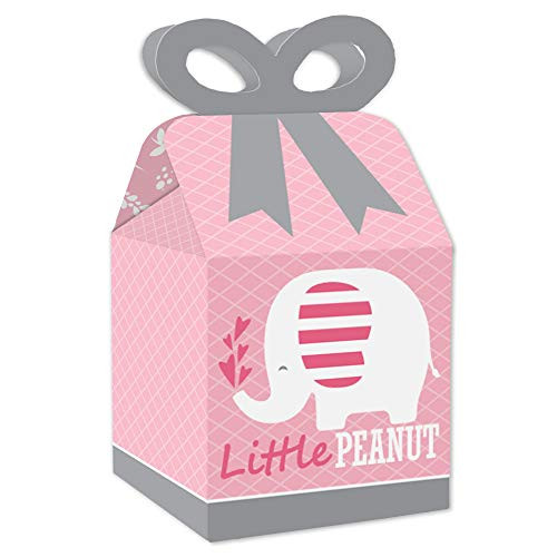 Big Dot of Happiness Pink Elephant - Square Favor Gift Boxes - Girl Baby Shower or Birthday Party Bow Boxes - Set of 12 Big Dot of Happiness Pink Elephant - Square Favor Gift Boxes - Girl Baby Shower or Birthday Party Bow Boxes - Set of 12
