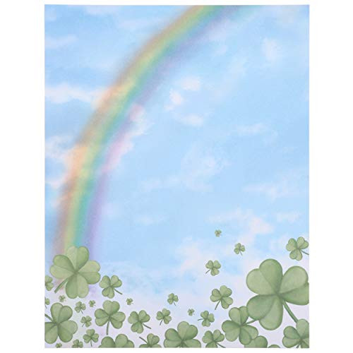 Rainbow and Shamrock Stationery Paper (8.5 x 11 in, 96 Sheets)