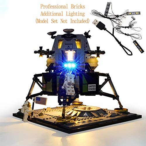 GEAMENT Blocks Light Kit for Creator Expert NASA Apollo 11 Lunar Lander - Compatible with Lego 10266 Building Model (Lego Set Not Included)
