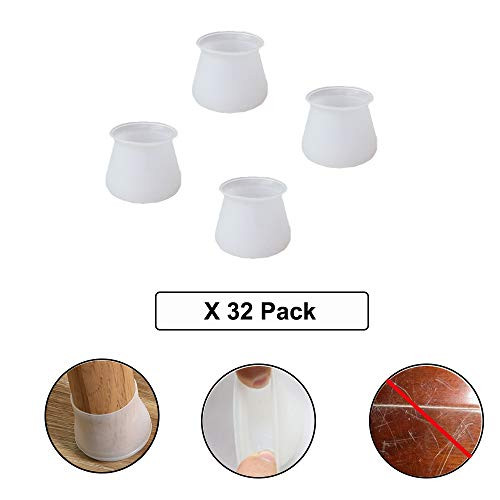 32 Pack Furniture Chair Leg Caps Silicone Protection Covers Floor Protector Table Feet Covers