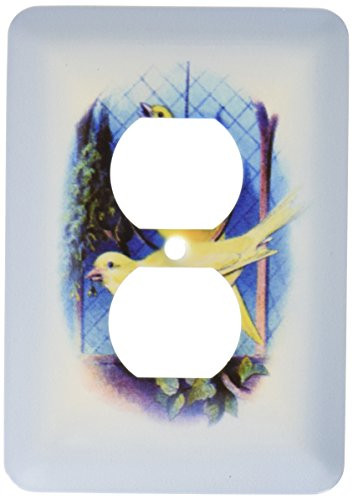 3dRose LLC lsp_60577_6 Yellow Canaries From Victorian Times 2 Plug Outlet Cover