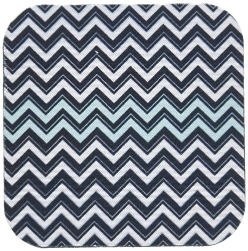 3dRose CST_65775_2 Gray and Turquoise Chevron Stripes Soft Coasters, Set of 8