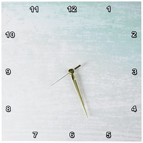 3dRose DPP_110406_2 Abstract Ocean Wave Aqua White Art-Wall Clock, 13 by 13-Inch