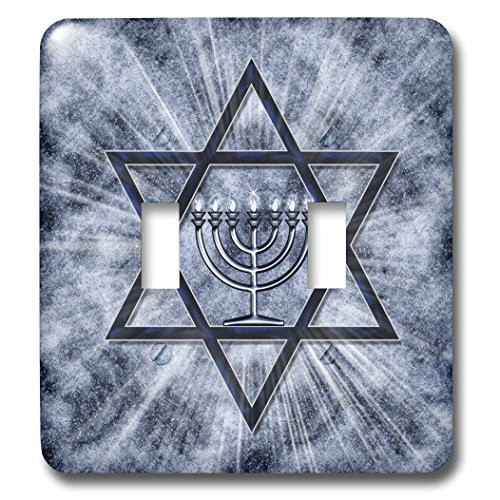 3dRose lsp_52283_2 Hanukkah Menorah with Star of David in Blue Double Toggle Switch 3dRose lsp_52283_2 Hanukkah Menorah with Star of David in Blue Double Toggle Switch