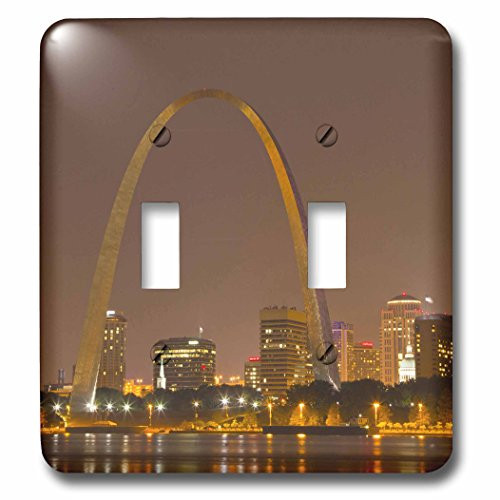 3dRose lsp_91510_2 Gateway Arch, St Louis, Mississippi River, Missouri-US26 CHA0012-Chuck Haney Double Toggle Switch, Multicolor