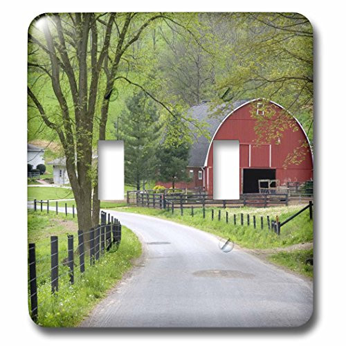 3dRose LLC lsp_93372_2 Red Barn and Farm House Near Berlin, Ohio Us36 Dfr0019 David R Frazier Double Toggle Switch