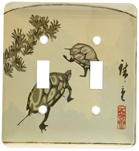 3dRose LLC lsp_109434_2 Ancient Asian Painting of Turtles Double Toggle Switch
