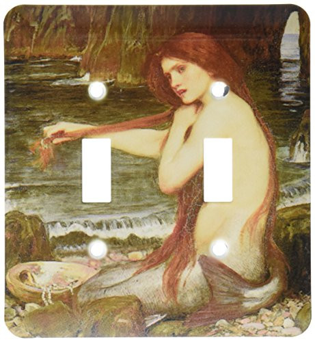 3dRose LLC lsp_127294_2 A Mermaid By John William Waterhouse Double Toggle Switch