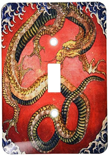 3dRose lsp_163307_1 Image of Japanese Painting of A Dragon in Bright Colors Single Toggle Switch