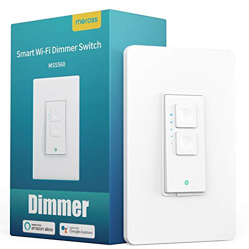 Smart Dimmer Switch Single Pole - meross Smart WiFi Light Switch for Dimmable LED, Compatible with Alexa Google Assistant, Neutral Wire Required, Remo