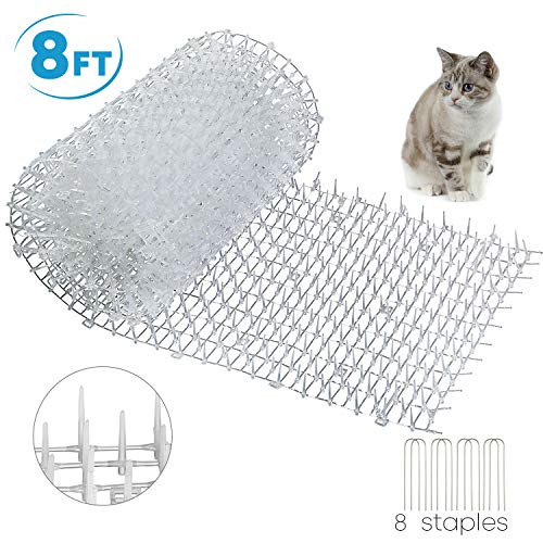 One Sight Scat Mat with Spikes for Cats Dog Anti-Cats Network Digging Stopper Deterrent Mat for Garden and Fence, White, 98" x 11.8" One Sight Scat Mat with Spikes for Cats Dog Anti-Cats Network Digging Stopper Deterrent Mat for Garden and Fence, White, 98" x 11.8"