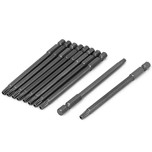 uxcell 1/4"x4" Hex Shank Magnetic T25 Torx Security Screwdriver Bits 10pcs