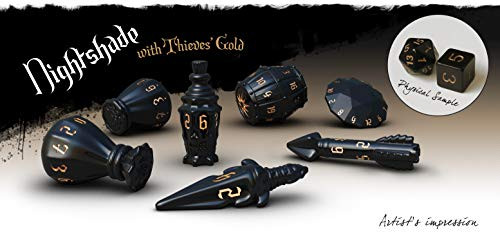 PolyHero Dice: Rogue: 7-Dice Set: Nightshade