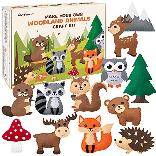 CiyvoLyeen Woodland Animals Craft Kit Forest Creatures DIY Sewing Felt Plush Animals for Kids Beginners Educational Sewing Set Girls and Boys Art Craf CiyvoLyeen Woodland Animals Craft Kit Forest Creatures DIY Sewing Felt Plush Animals for Kids Beginners Educational Sewing Set Girls and Boys Art Craf