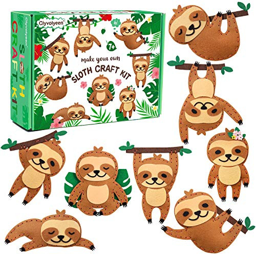 CiyvoLyeen Sloth Sewing Craft Kit Jungle Animal DIY Craft Sewing Kit for Girls and Boys Educational Sewing Kit for Kids Age 7 to 12 Craft Kit Includes CiyvoLyeen Sloth Sewing Craft Kit Jungle Animal DIY Craft Sewing Kit for Girls and Boys Educational Sewing Kit for Kids Age 7 to 12 Craft Kit Includes
