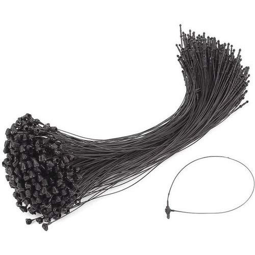 100 Pieces Many Colors and Sizes Snap Lock Pin Security Loop Plastic Tag Fastener (7"-Black)