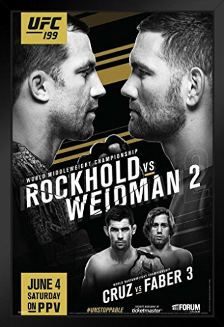 Pyramid America Official UFC 199 Luke Rockhold vs Weidman 2 Sports Black Wood Framed Art Poster 14x20 Pyramid America Official UFC 199 Luke Rockhold vs Weidman 2 Sports Black Wood Framed Art Poster 14x20