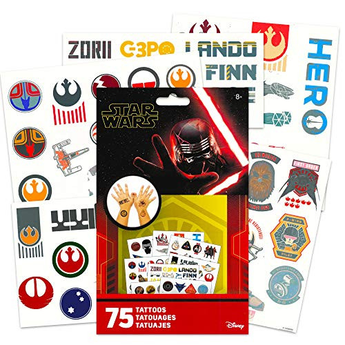 Star Wars Tattoos Party Favors Set ~ Bundle Includes 75 Star Wars Ep. 9: The Rise of Skywalker Temporary Tattoos (Star Wars Parts Supplies)