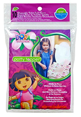 Neat Solutions Dora the Explorer Potty Topper Disposable Stick-in-Place Toilet Seat Covers, 10-Count